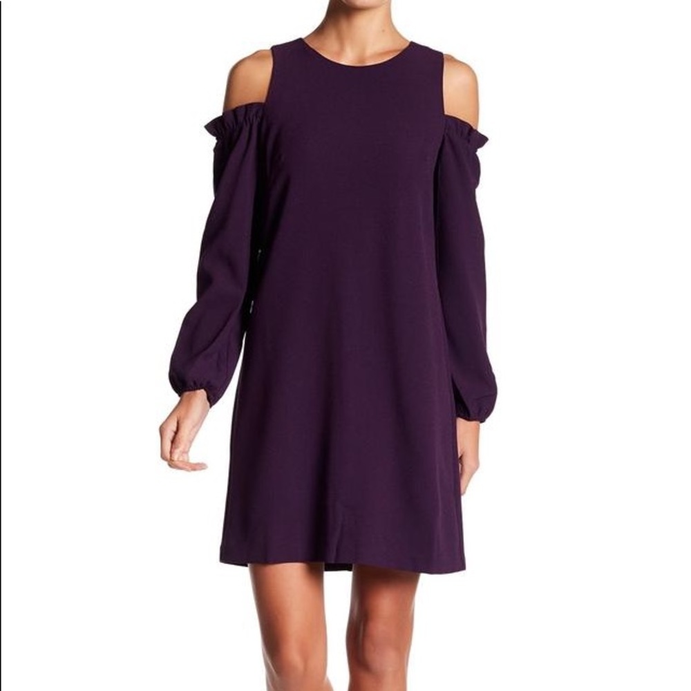 Eliza J Purple Cold-Shoulder Mini Dress